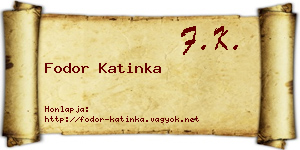 Fodor Katinka névjegykártya